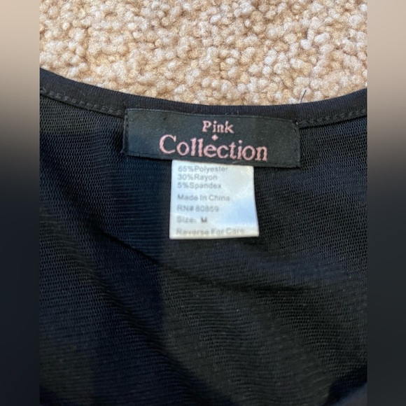 PINK COLLECTION Sequin Sparkle Mini Black Party Dress - Picture 2 of 7